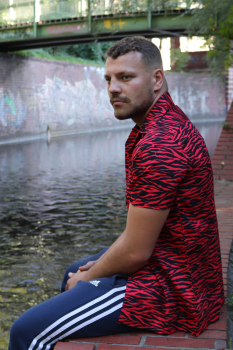 Hemd kurzarm - Zebra - short sleeve - 100% Baumwolle/cotton - limited Edition (red - black)