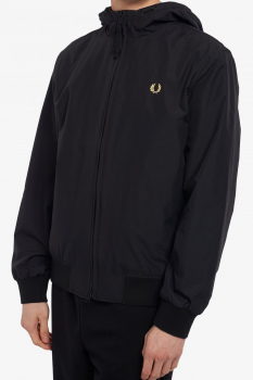 FRED PERRY Brentham, Jacke mit Kapuze, Outdoor Jacke, Regenjacke, Hooded Brentham Jacket (schwarz- black)