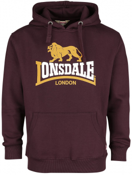 LONSDALE Kapuzenpullover, original LONSDALE London Hooded Sweatshirt, Thurning (weinrot - burgundy)