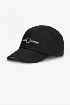 FRED PERRY Schirmmütze Baseballcap aus Twill mit FRED PERRY Logo-Grafik (black - schwarz)