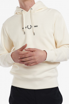FRED PERRY Kapuzensweatshirt mit Logostick auf der Brust, Tipped Hooded Sweatshirt - VERSANDKOSTENFREI Deutschlandweit (beige - ecru)