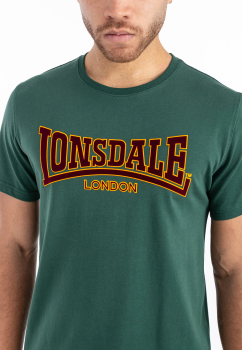 LONSDALE T-Shirt CLASSIC, Oldschool mit geflocktem LONSDALE LONDON Schriftzug(grün - bottlegreen) DEUTSCHLANDWEIT VERSANDKOSTENFREI!