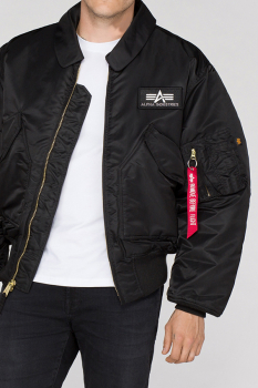 ALPHA INDUSTRIES CWU 45, Top Gun Fliegerjacke Bomberjacke Pilotenjacke (schwarz - black)