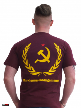 HOOLYWOOD T-Shirt "Marxismus-Hooliganismus" Klassisch, Made in Germany, S-XXXL (weinrot - burgundy)