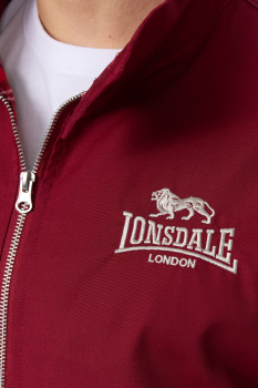 LONSDALE London, original Harrington Jacke mit karierten Tartan Innnenfutter (cherry red - weinrot)