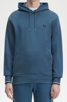 FRED PERRY Kapuzensweatshirt mit klassischen Streifen am Arm, Tipped Hooded Sweatshirt - VERSANDKOSTENFREI Deutschlandweit (midnight blue - blau)