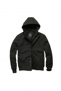 Jacke mit Kapuze (abnehmbar) aus besonderes robustem Material, Sherpa-Futter, Wasserabweisend, Bündchen, HUDSON V-Core by Vintage Industries (schwarz - black)