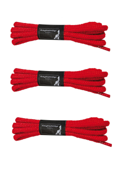 Schnürsenkel Laces Rund für 3-5 Loch Halbschuhe (Verpackungseinheit: 3 Paar) ca.75cm lang ø4 mm dick reißfester Ersatz Schuhbänder Wanderschuhe Arbeitsschuhe Outdoor (rot - red)