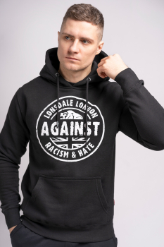 LONSDALE Against Racism Kapuzen-Sweatshirt Hoodie Kapuzenpullover (schwarz - black)
