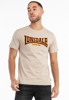 LONSDALE T-Shirt CLASSIC, Oldschool mit geflocktem LONSDALE LONDON Schriftzug (beige - sand) DEUTSCHLANDWEIT VERSANDKOSTENFREI!