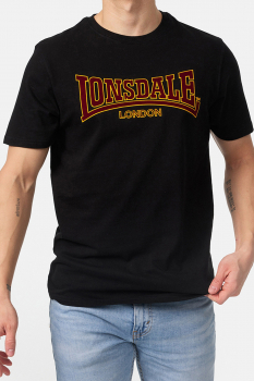 LONSDALE T-Shirt CLASSIC, Oldschool mit geflocktem LONSDALE LONDON Schriftzug (schwarz - black) DEUTSCHLANDWEIT VERSANDKOSTENFREI!