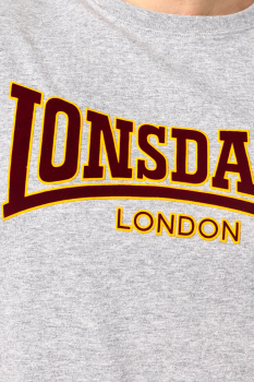 LONSDALE T-Shirt CLASSIC, Oldschool mit geflocktem LONSDALE LONDON Schriftzug (Marl Grey) VERSANDKOSTENFREI Inland!