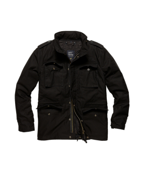 Feldjacke M65, Parka, original inklusive ausknöpfbaren Innenfutter, klassischer US Parka, Jacke Vintage Industries (schwarz - black)