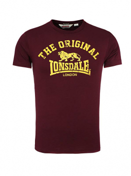 LONSDALE T-Shirt - THE ORIGINAL - Vintage Print  (weinrot - burgundy)