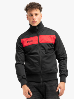 LONSDALE Trainingsjacke, Original Trackjacket, ALNWICK, schwarz - rot (black - red) Versandkostenfrei Inland