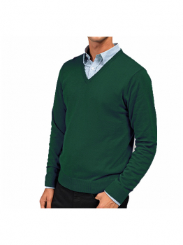 Men`s V-Neck Pullover, Knitted Sweater, V-Neck Sweater Jumper (british racing green)