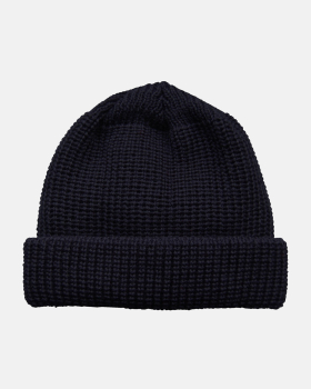 Troyermütze - Wollmütze - Strickmütze - Beanie aus 50% reiner Wolle! - Dockerwollmütze - Dockercap - marine - one size (schwarz - black)