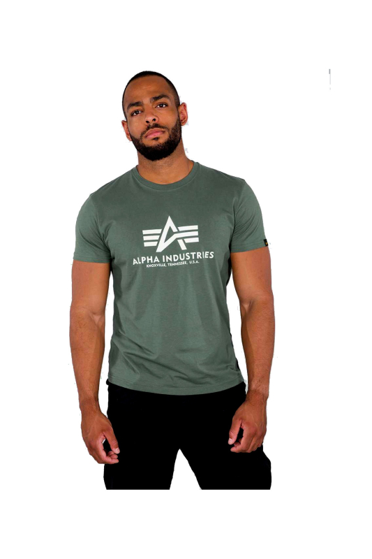 ALPHA INDUSTRIES Klassik T-Shirts, Basic T-Shirt, Alpha T-Shirt, Baumwolle/cotton (vintage green)