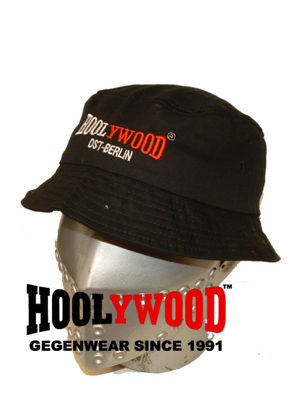 HOOLYWOOD Bucket Hut, Anglerhut, Schlapphut, Fisherhut, Fisherman Piping Hat, Größe(size) S/M - Kopfumfang ca.56 cm - schwarz/black