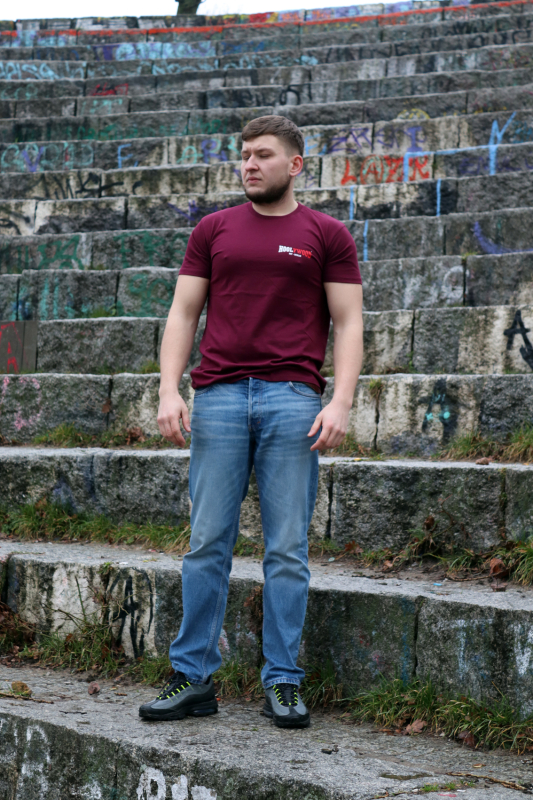 HOOLYWOOD Klassik T-Shirt - Nicki, Ost-Berlin, 100% Baumwolle / Cotton Made in Germany (weinrot - burgundy)