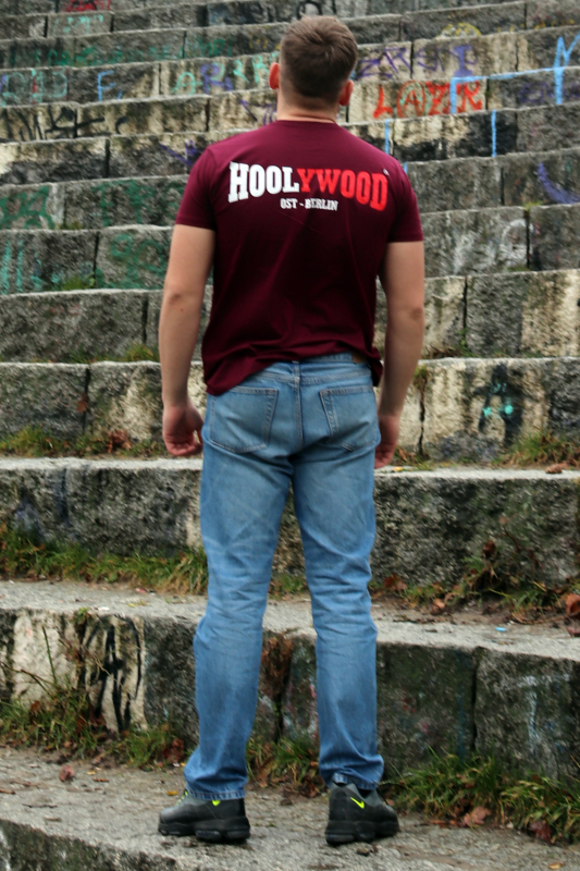 HOOLYWOOD Klassik T-Shirt - Nicki, Ost-Berlin, 100% Baumwolle / Cotton Made in Germany (weinrot - burgundy)