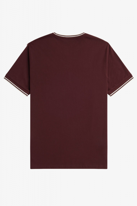 FRED PERRY Ringer T-Shirt aus Baumwolle (weinrot - burgundy) kostenfreier Versand!