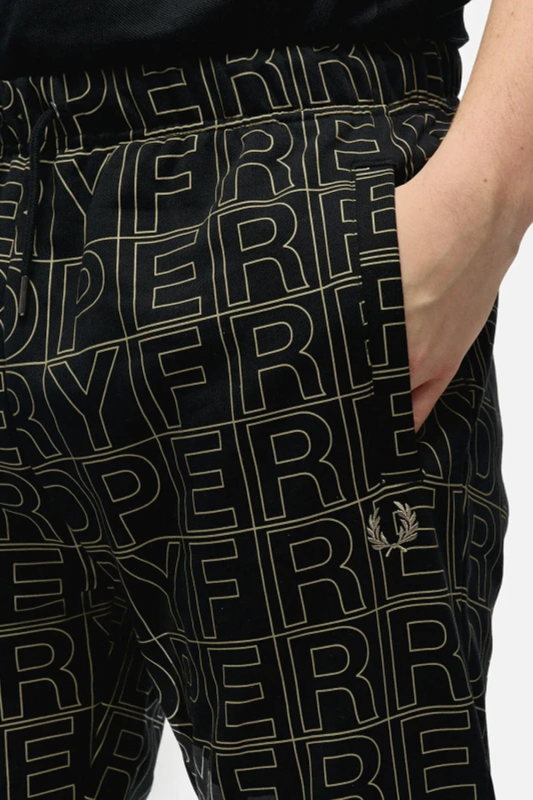 Fred Perry  Hose Spellout Graphic limited Edition Casual Trainingshose Trouser (schwarz - black)