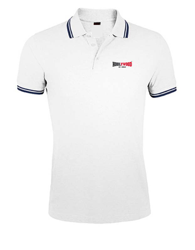 HOOLYWOOD Polo Shirt, twin tipped pique shirt Baumwolle - cotton (weiss-schwarz-weiss / white-black)