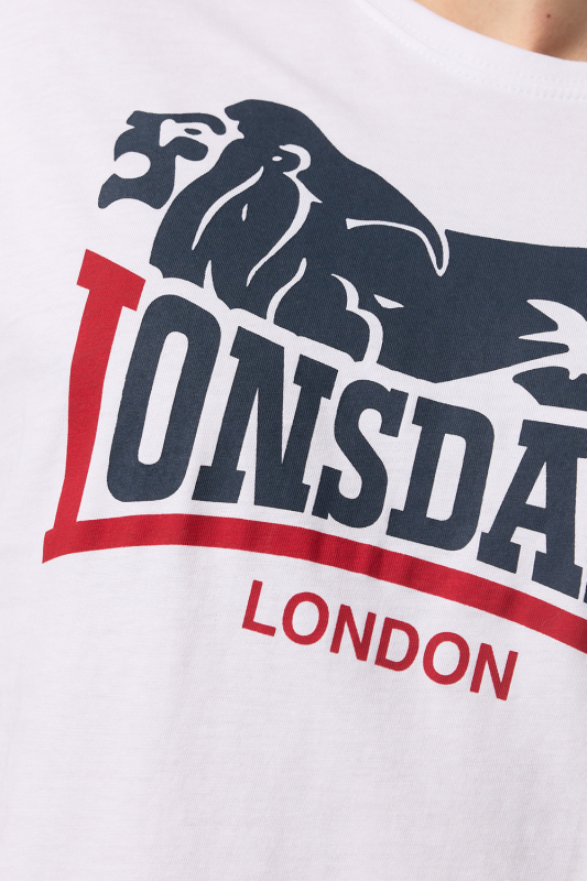 LONSDALE T-Shirt mit zweifarbigen LONSDALE LONDON Loewen - Logo Versandkostenfrei Inland (weiss - white)