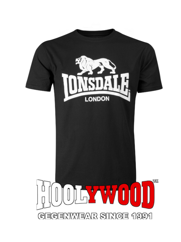 LONSDALE T-Shirt, klassisch, Lion - Logo, S - 3XL! Versandkostenfrei Inland (schwarz - black)