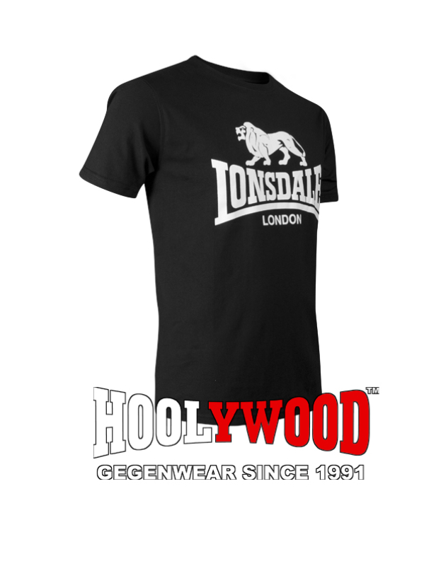 LONSDALE T-Shirt, klassisch, Lion - Logo, S - 3XL! Versandkostenfrei Inland (schwarz - black)