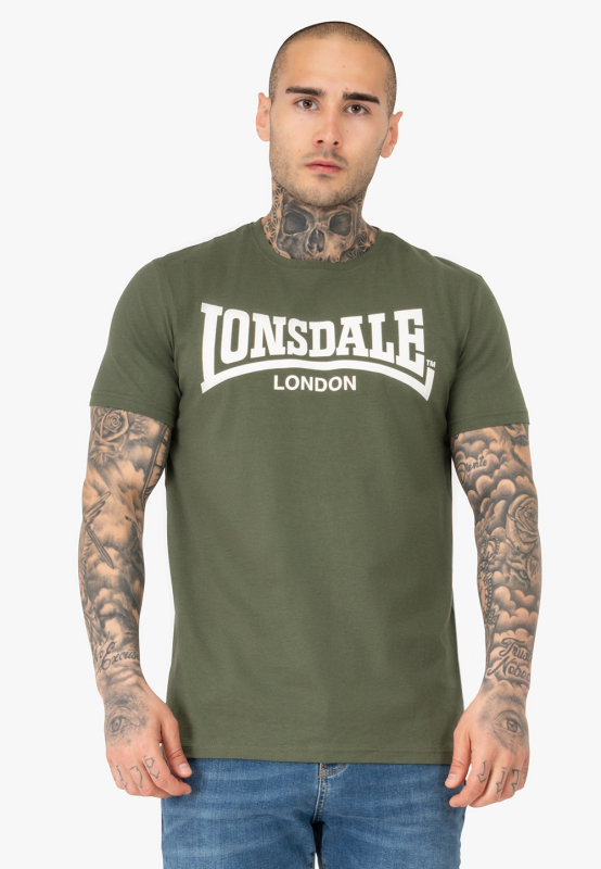 LONSDALE klassik T-Shirt - Nicki - Frontdruck - LONSDALE LONDON normale Passform Baumwolle -Versandkostenfrei! (olive)