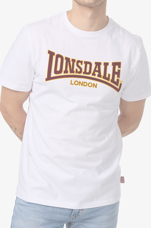 LONSDALE T-Shirt CLASSIC, Oldschool mit geflocktem LONSDALE LONDON Schriftzug (weiß - white) DEUTSCHLANDWEIT VERSANDKOSTENFREI!