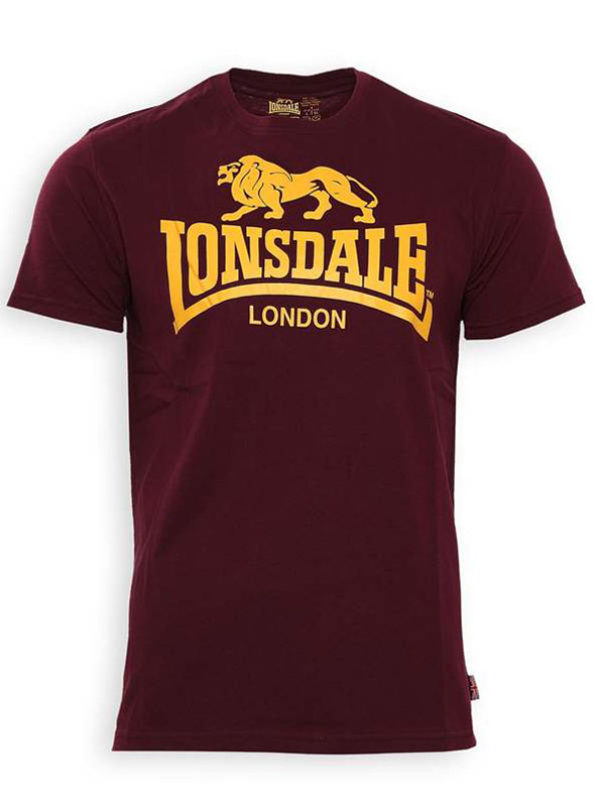 LONSDALE T-Shirt, klassisch, Lion - Logo, S - 3XL, Versandkostenfrei Inland (weinrot - burgundy)