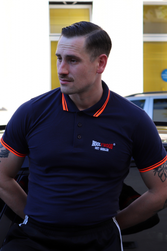 HOOLYWOOD Polo Shirt, pique shirt (french-navy / orange)