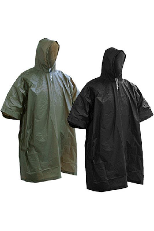 Regen - Poncho mit Kapuze universalgröße - unisex, wasserdicht für Backpacking, Camping, Festival, schwarz