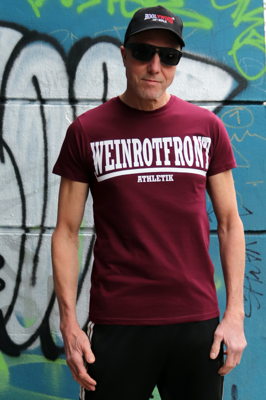 WEINROTFRONT ATHLETIK Nicki T-Shirt - Ein Wort ein Programm - Sport Frei und niemals vergessen (weinrot - burgundy)