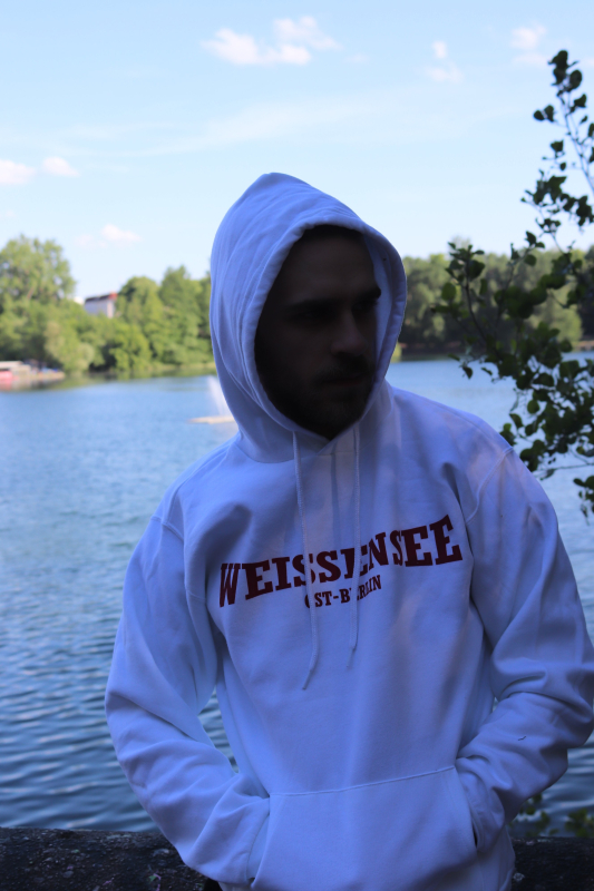 WEISSENSEE OST - BERLIN, Kapuzen Pullover, Sweatshirt mit Kapuze, Berlin (weiss - white)