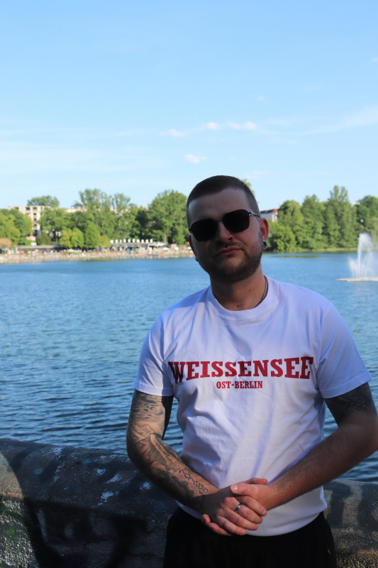 WEISSENSEE Ost-Berlin T-Shirt, klassisches Nicki, Made in Germany (weiss - white)