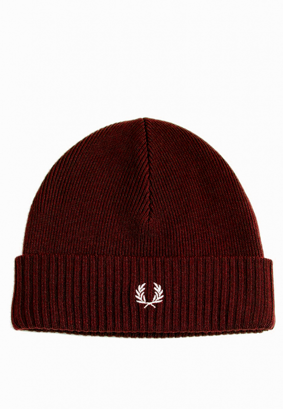 FRED PERRY Wollmütze, wool-beanie, Beanie, one size (mahogany - weinrot)